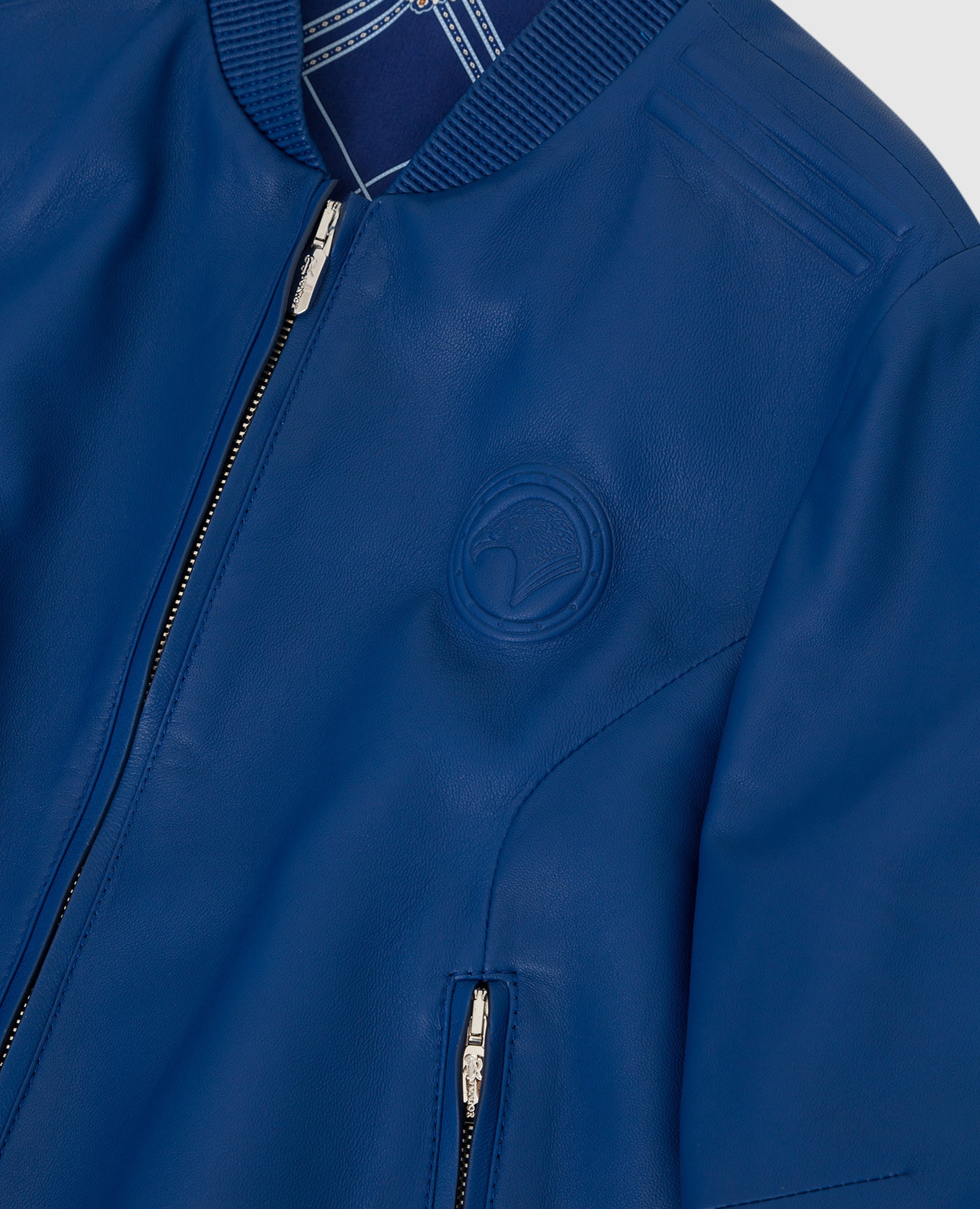 

Children's blue leather bomber jacket Stefano Ricci