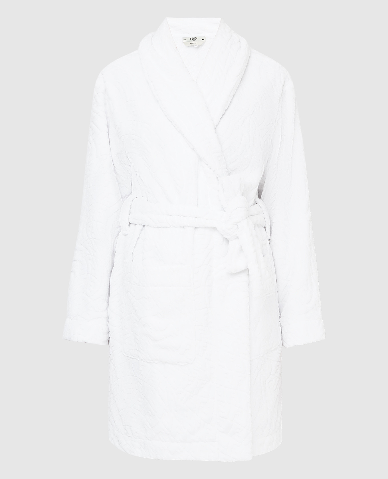 

Jacquard bathrobe in FF Vertigo pattern Fendi, White
