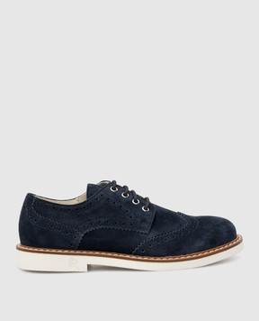 Stefano Ricci Children's dark blue suede brogues YRU04G835SD