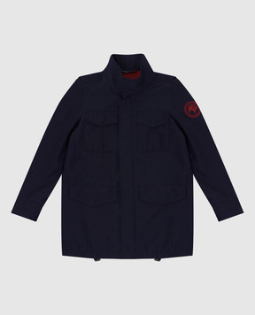 Stefano Ricci Children's navy blue jacket with emblem YDJ0200020MA0023