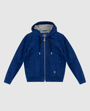 Stefano Ricci Children's blue suede jacket YDJ92000205107