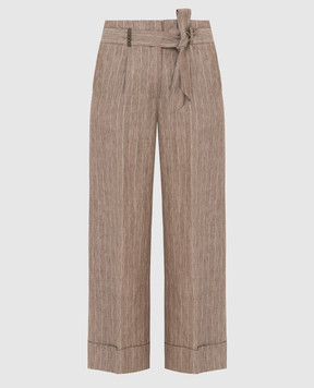 Peserico Beige linen trousers P0447506870