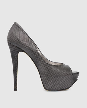 Gina Silver leather pumps 4709