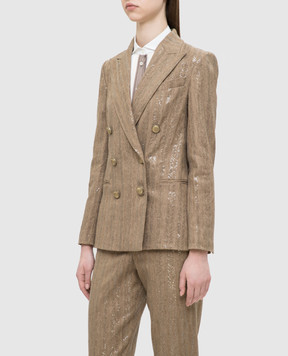 Brunello Cucinelli Beige jacket with sequins MF5788606