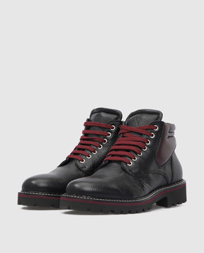 Stefano Ricci Children's leather boots with contrast insert YRU10G862VTCACH