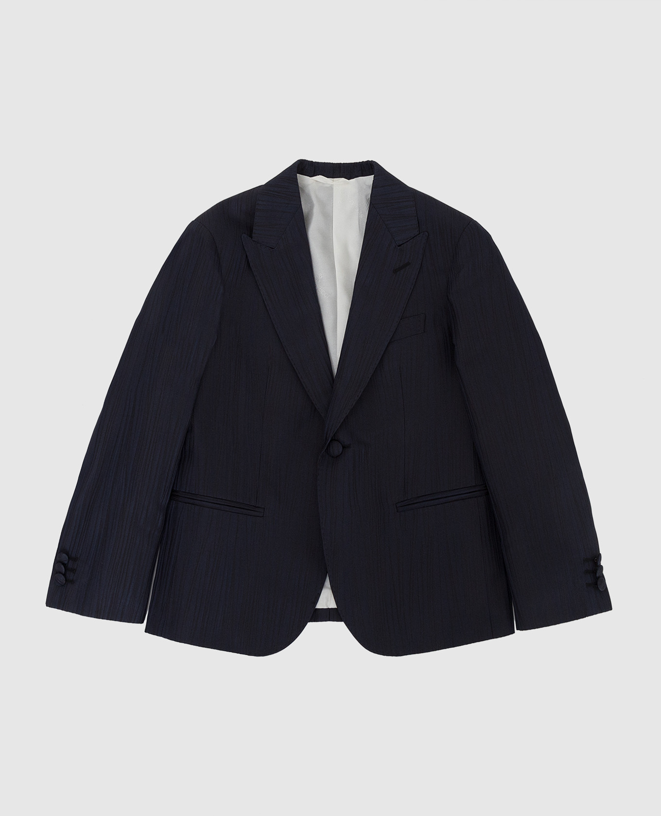 

Children's dark blue patterned silk jacket Stefano Ricci