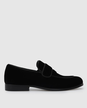 Stefano Ricci Children's black velvet loafers YR59CG8019VL