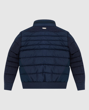 Stefano Ricci Navy blue silk and cashmere jacket for children YAJ740010O12059R