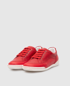Stefano Ricci Children's red leather sneakers YRU02G899VTSSK