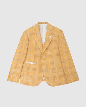 Stefano Ricci Checked wool and cashmere children's jacket Y1RF732002HC5018