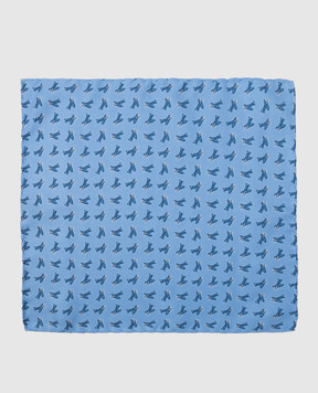 Stefano Ricci Children's light blue silk patterned tie and pache scarf set YDHNG500