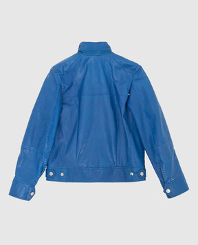 Stefano Ricci Children's blue reptile leather jacket YAJ7200100VRL