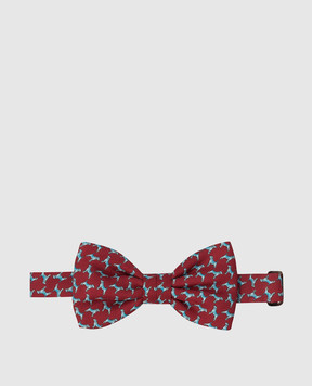 Stefano Ricci Children's burgundy silk butterfly in a pattern YHN01NG300