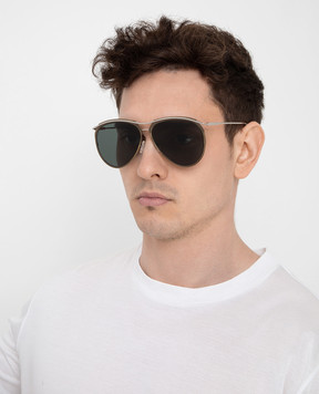 Alexander McQueen Green Aviator Sunglasses AM0115S30001841
