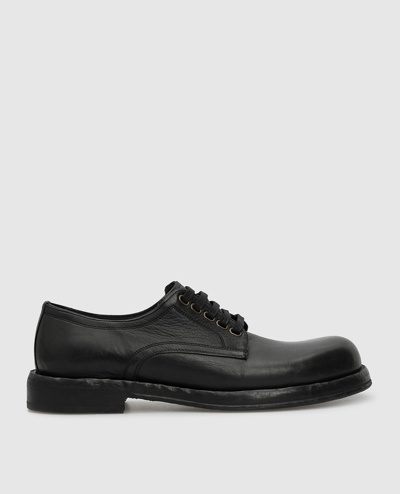 

Black Leather Derbies Dolce&Gabbana, Черный