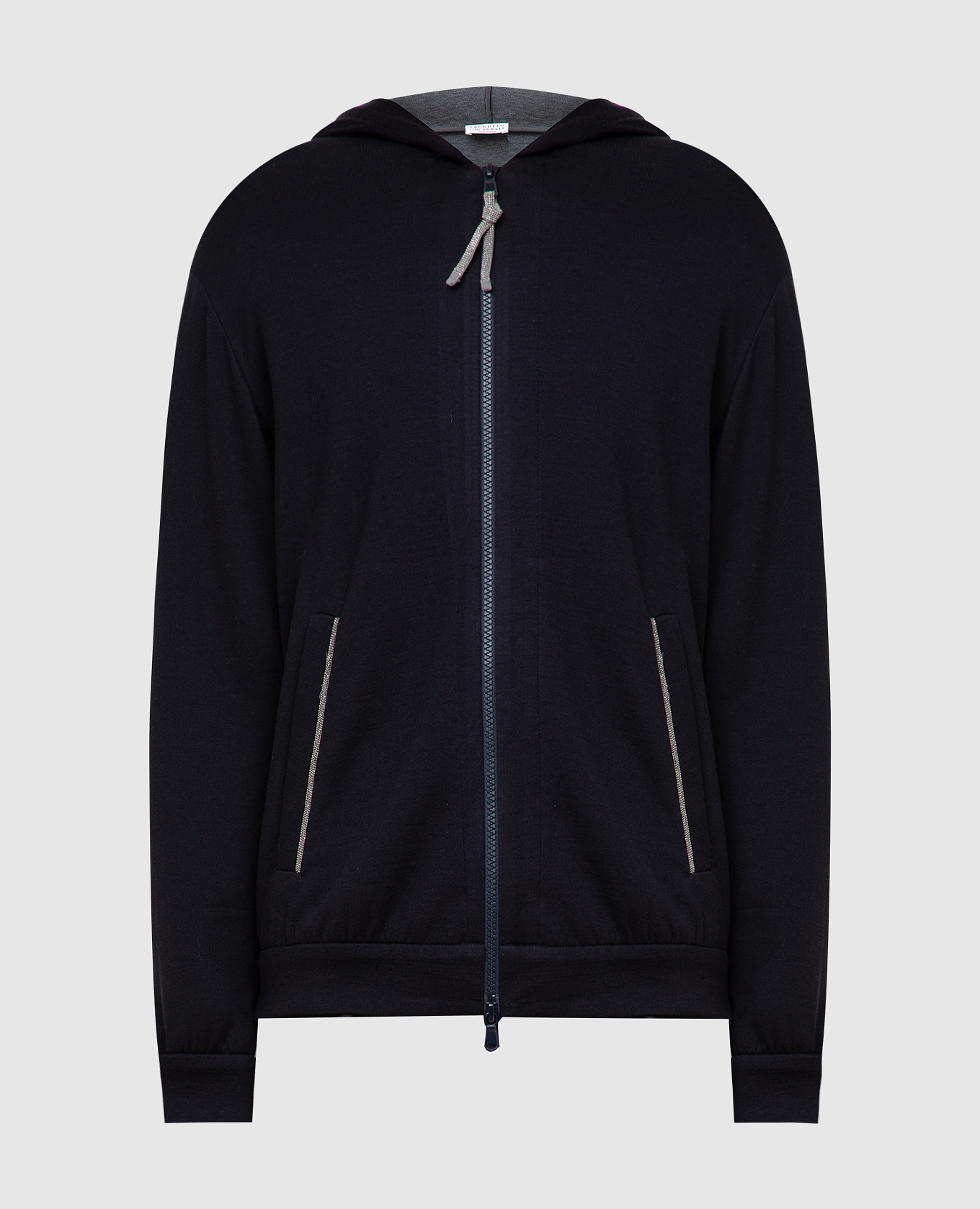 

Navy blue track jacket with chains Brunello Cucinelli, Grey