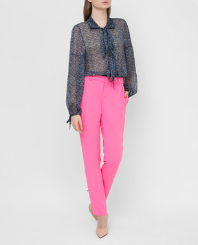 Philosophy di Lorenzo Serafini Blue silk blouse A0219