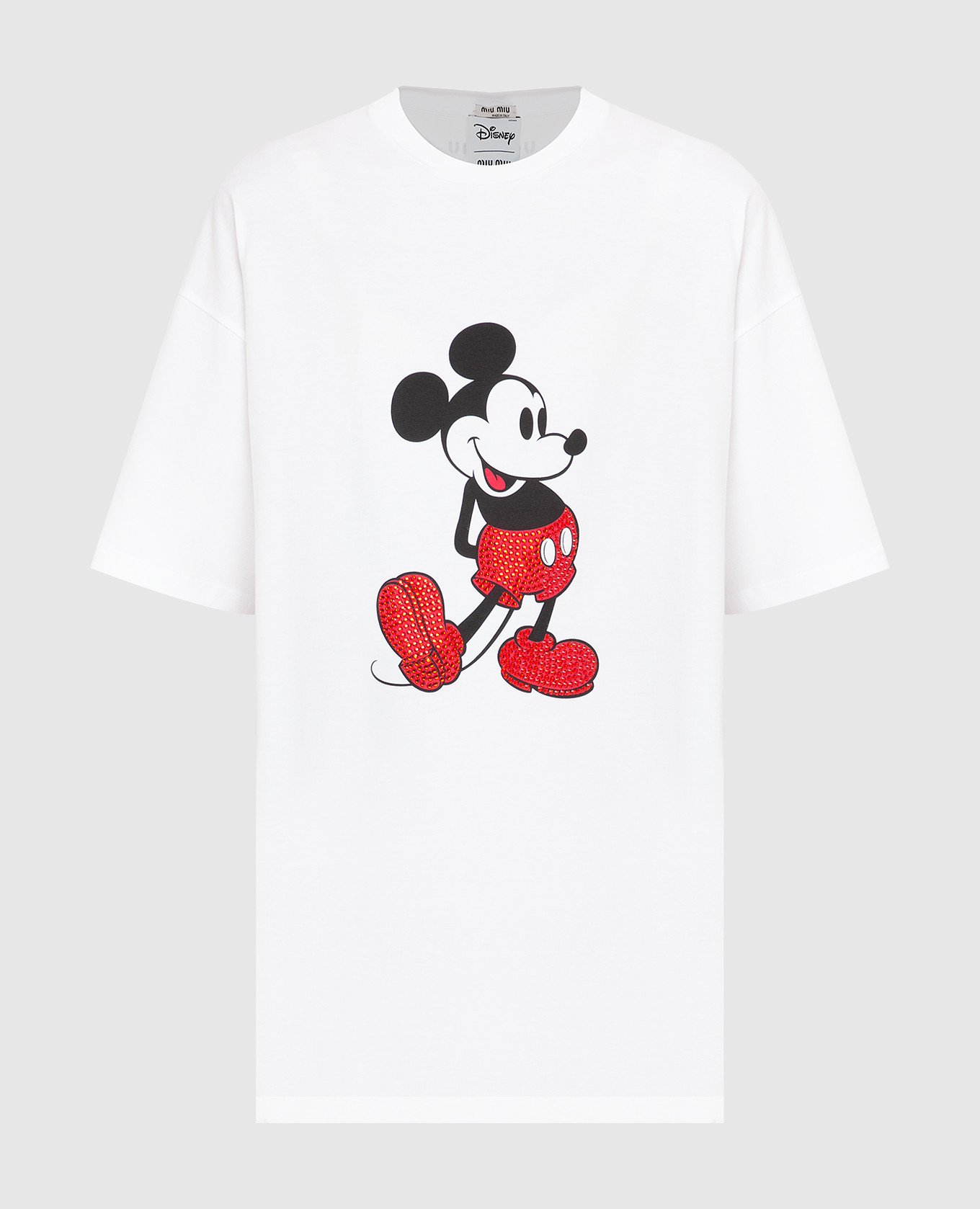 Miu Miu - T-shirt with Mickey Mouse print and crystals