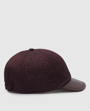 Stefano Ricci Children's cap in silk and leather YVF5190PST0003