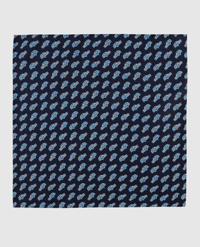 Stefano Ricci Children's blue silk set of patterned tie and shawl YDHNG400