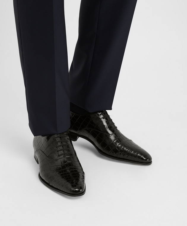 Stefano Ricci Black crocodile leather oxfords US02C6258CM shop