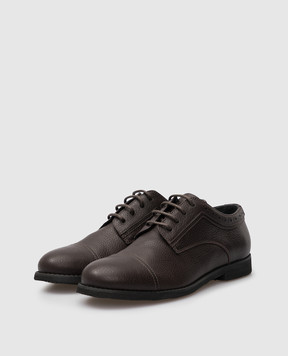 Stefano Ricci Kids Dark Brown Leather Derbies YRU514G804SKVT