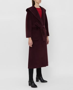 Heresis Burgundy wool and cashmere coat M33130