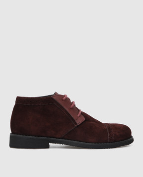 Stefano Ricci Children's burgundy suede deserts YRU514G807SDVH