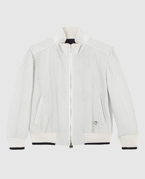 Stefano Ricci Children's light gray python leather jacket YDJ8200030PITNBK