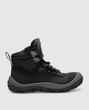 Stefano Ricci Children's black boots with emblem YRU6SG800GOTEVH