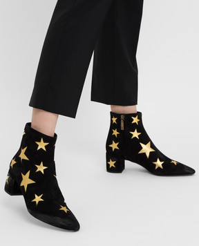 Saint Laurent "Lou" black suede ankle boots 578901