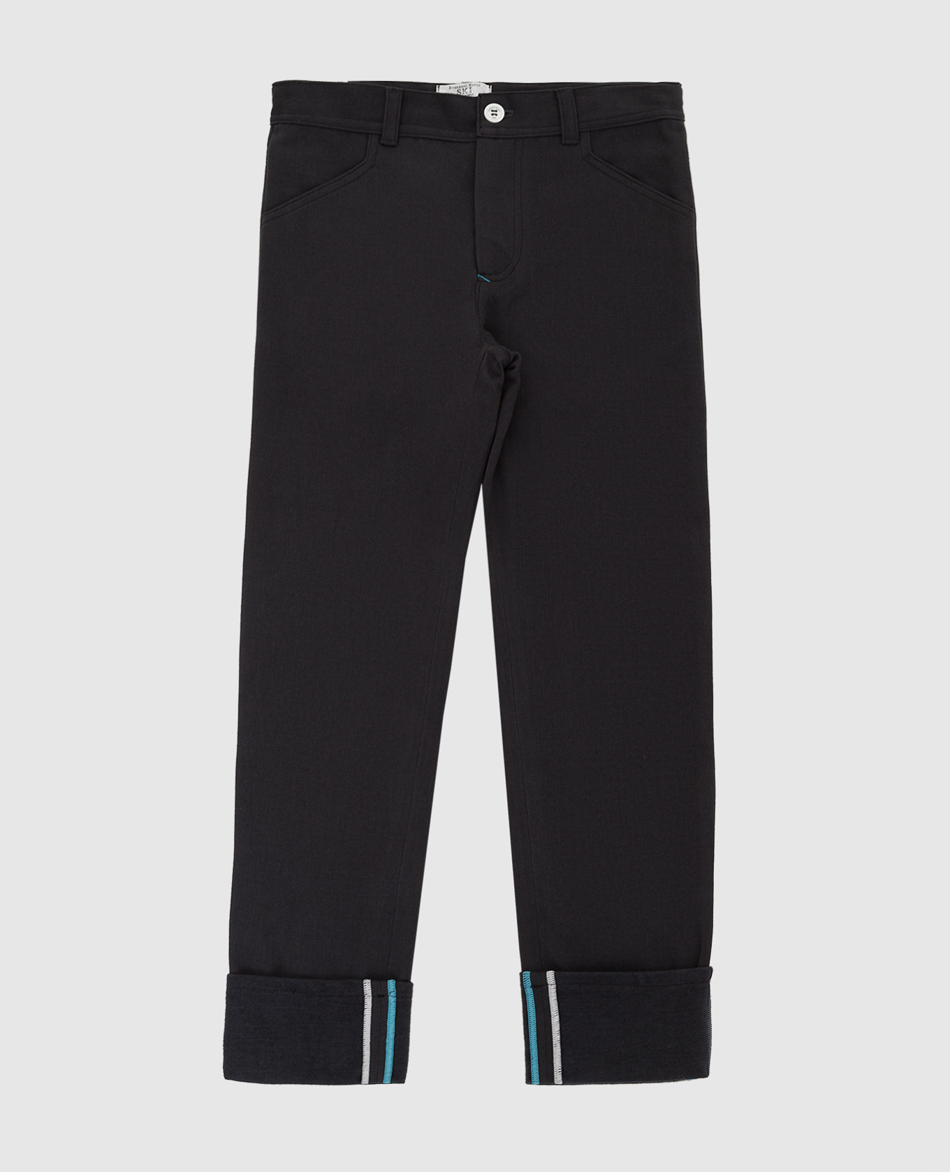 Children&#39;s dark gray trousers with embroidery Stefano Ricci