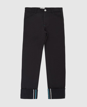 Stefano Ricci Children's dark gray trousers with embroidery YAT6S00020NORWIC