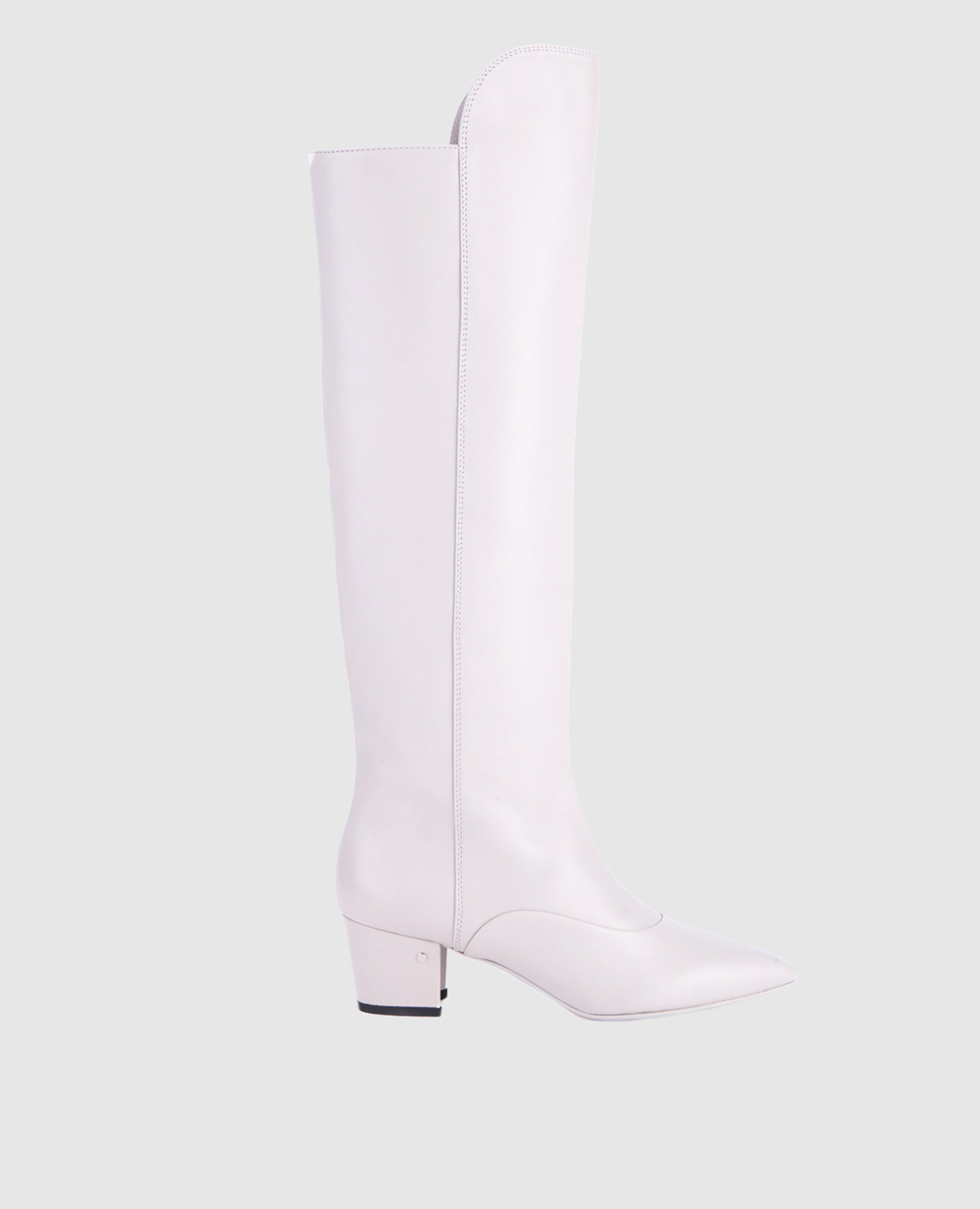 Gray leather boots