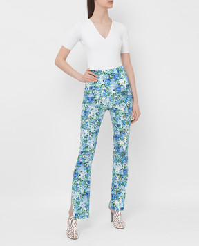 Magda Butrym Silk trousers in floral print 166521