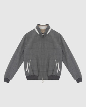 Stefano Ricci Children's gray reversible wool jacket YDJ1100130W0001H