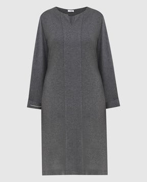 Peserico Gray dress with slits S02823J0K08872