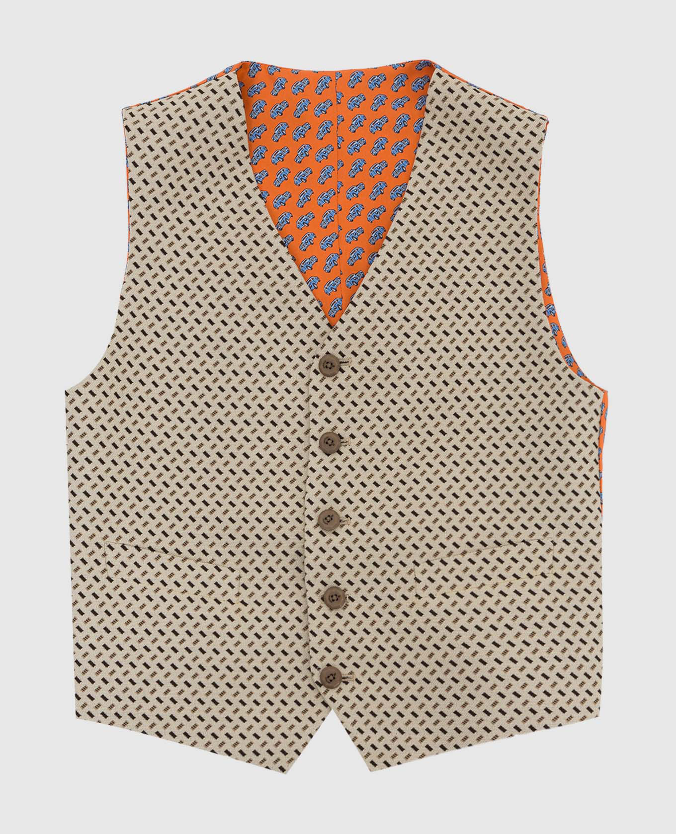 Children's light beige vest in a pattern stefano ricci