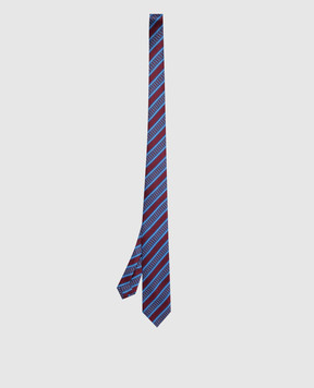 Stefano Ricci Children's blue silk set of patterned tie and shawl YDX29006