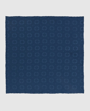 Stefano Ricci Children's dark blue patterned silk scarf YFZ25O800