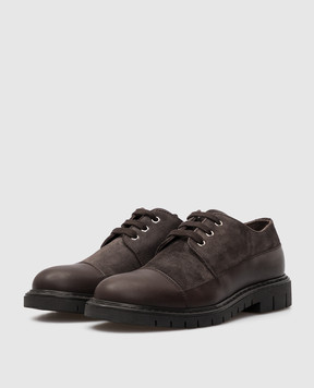 Stefano Ricci Kids Dark Brown Suede Derbies YRU11G871SPSD