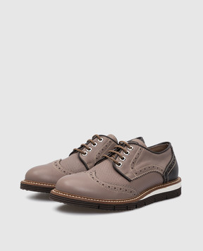 Stefano Ricci Children's leather brogues with emblem YRU591G844VHVH