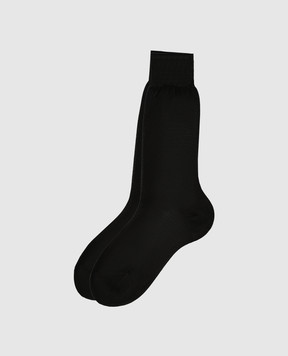 Stefano Ricci Black ribbed socks C009UN0006C009UN
