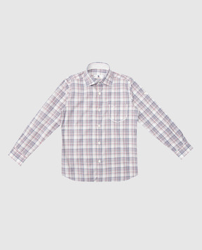 Stefano Ricci Children's light blue checked shirt YC002675LJ1661
