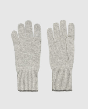 Brunello Cucinelli Light gray cashmere gloves M2293118