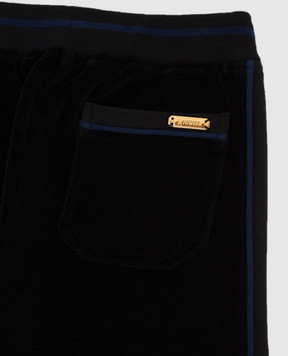 Stefano Ricci Kids black velor joggers KY01010P3PY19497