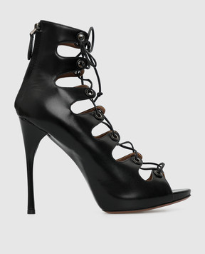 Alaia Black Leather Ankle Boots 6S3K735CG19