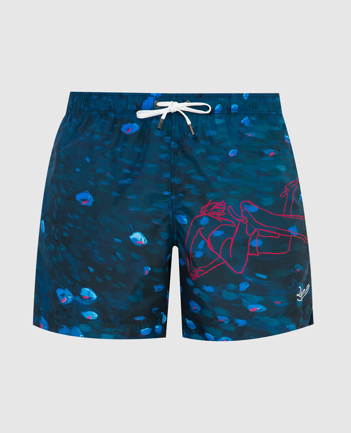Dark green print swim shorts ermenegildo zegna