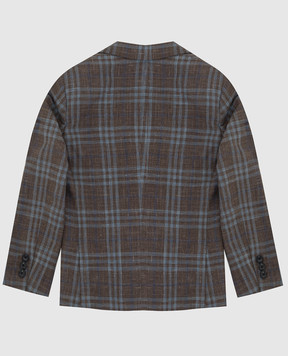 Stefano Ricci Checked wool, cashmere and silk children's jacket Y1RF376000WKL900