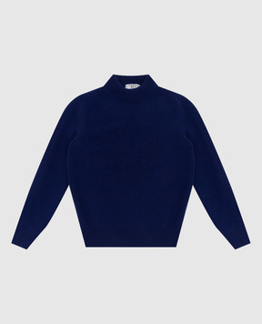 Stefano Ricci Children's blue cashmere sweater with a pattern KYS8300L10SY6480
